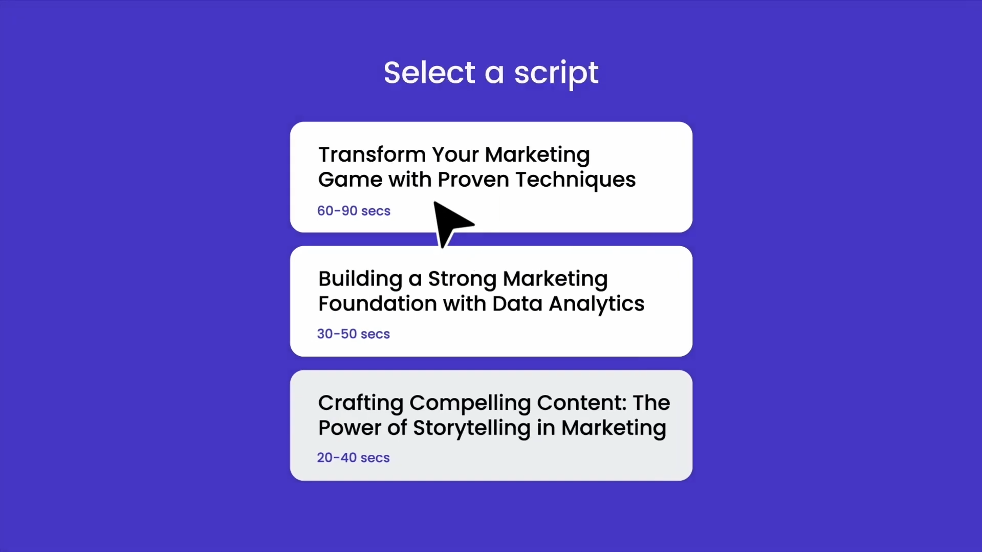 Choose your script (or enter your own)
